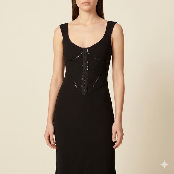 Karen Millen Dresses & Skirts - V 028-RARE Vintage Karen Millen Structured Corset Midi Dress size 4 / PTP 16.5